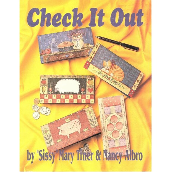 Check It Out Folk Art Checkbook Covers Vintage Tole Painting Instructions - Picture 1 of 2